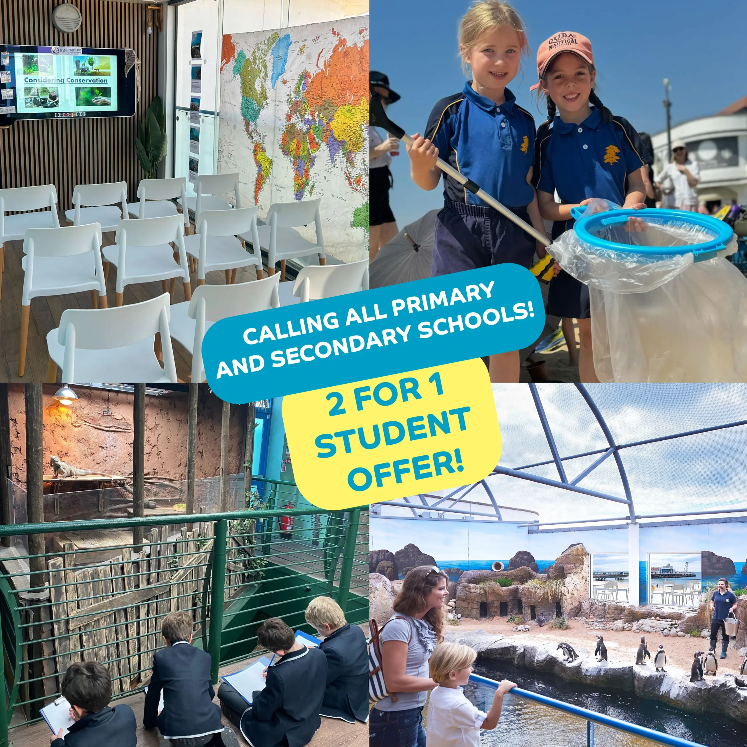 2FOR1 SCHOOL VISITS AT OCEANARIUM BOURNEMOUTH!